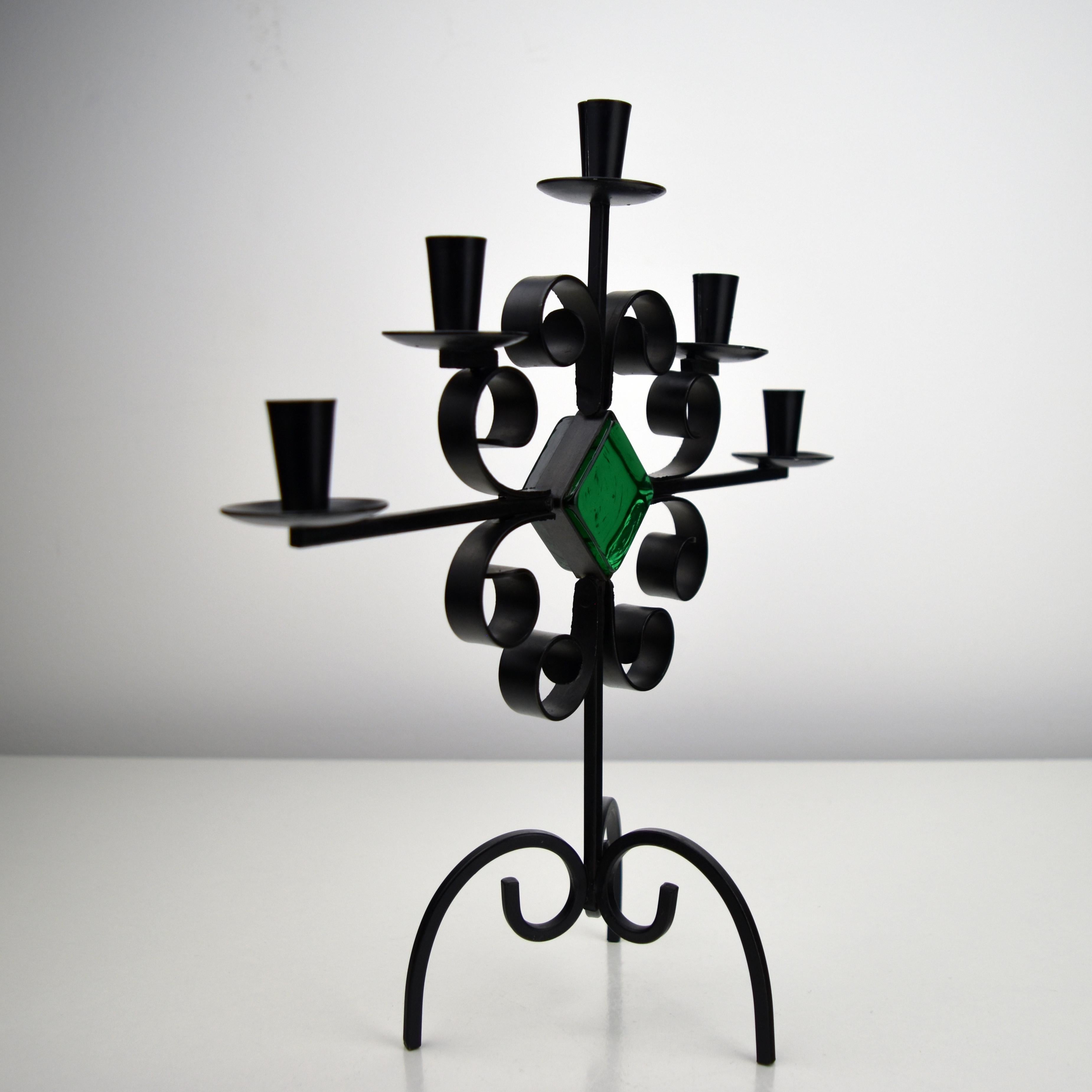 Swedish Wrought Iron Candelabra, Gunnar ANDER - 1960s for YSTAD For Sale
