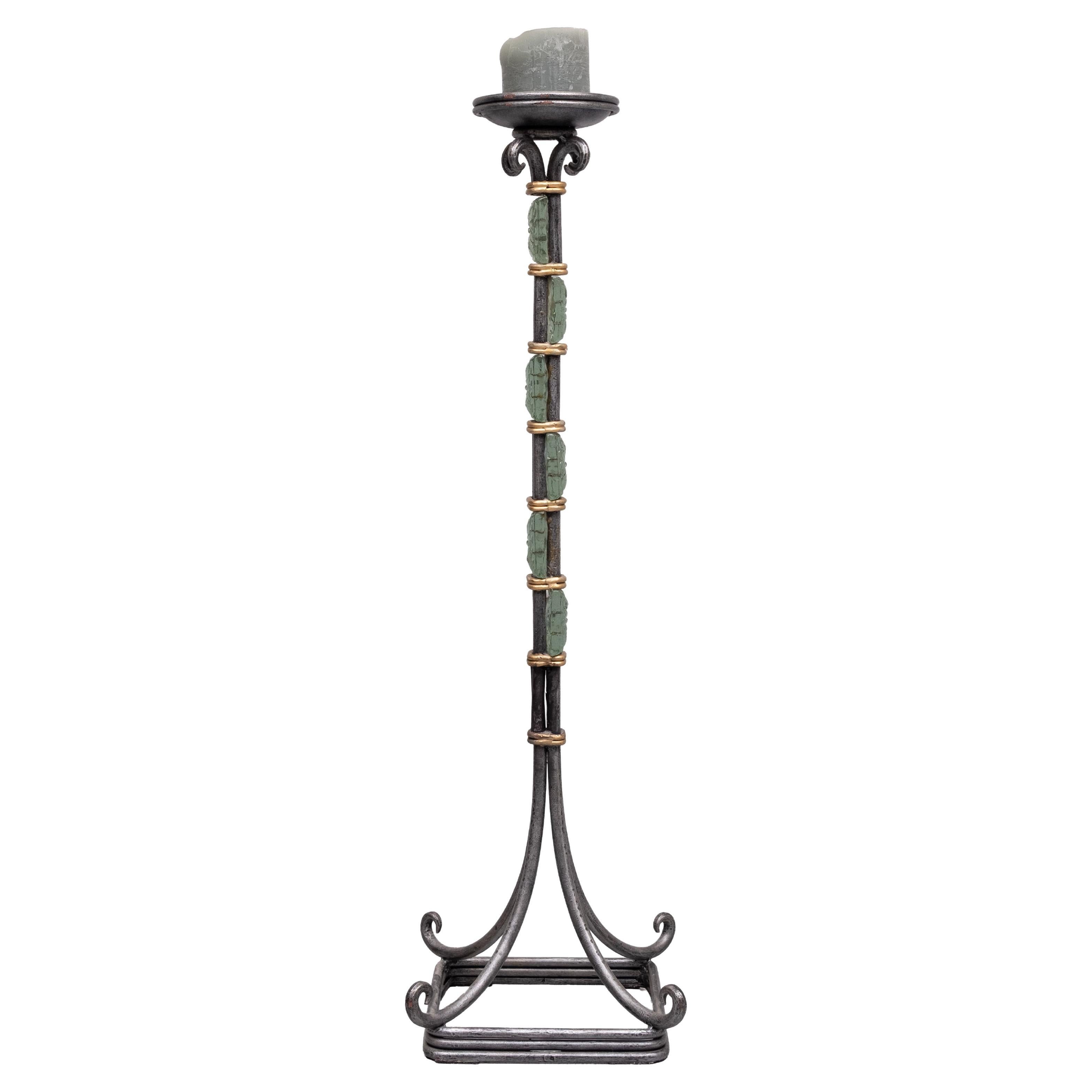 Wrought Iron Candle Stand With Beads Denmark For Sale