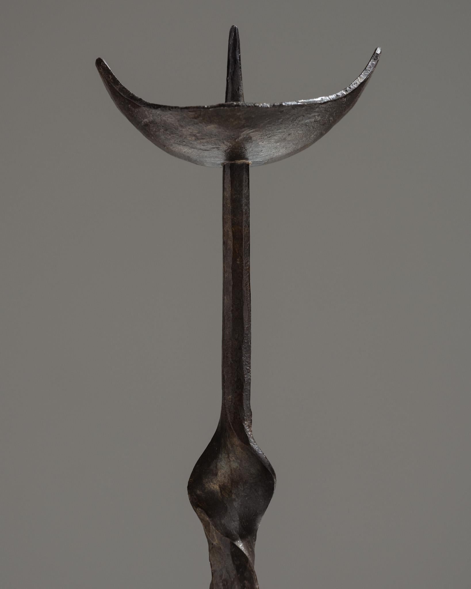 Mid-Century Modern Wrought iron candlestick, 1950s For Sale