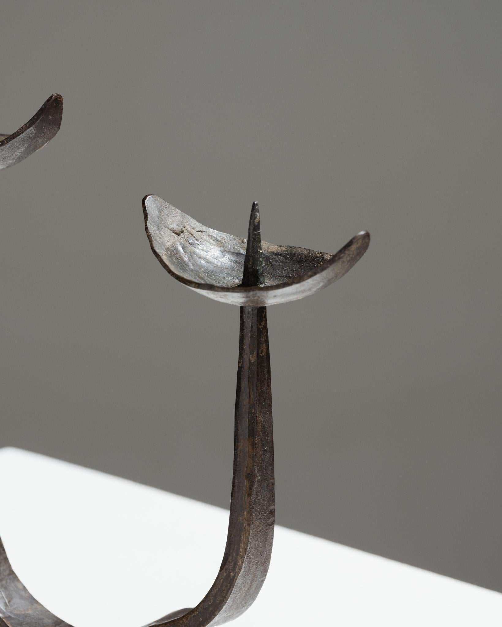 Wrought iron candlestick, 1950s For Sale 2