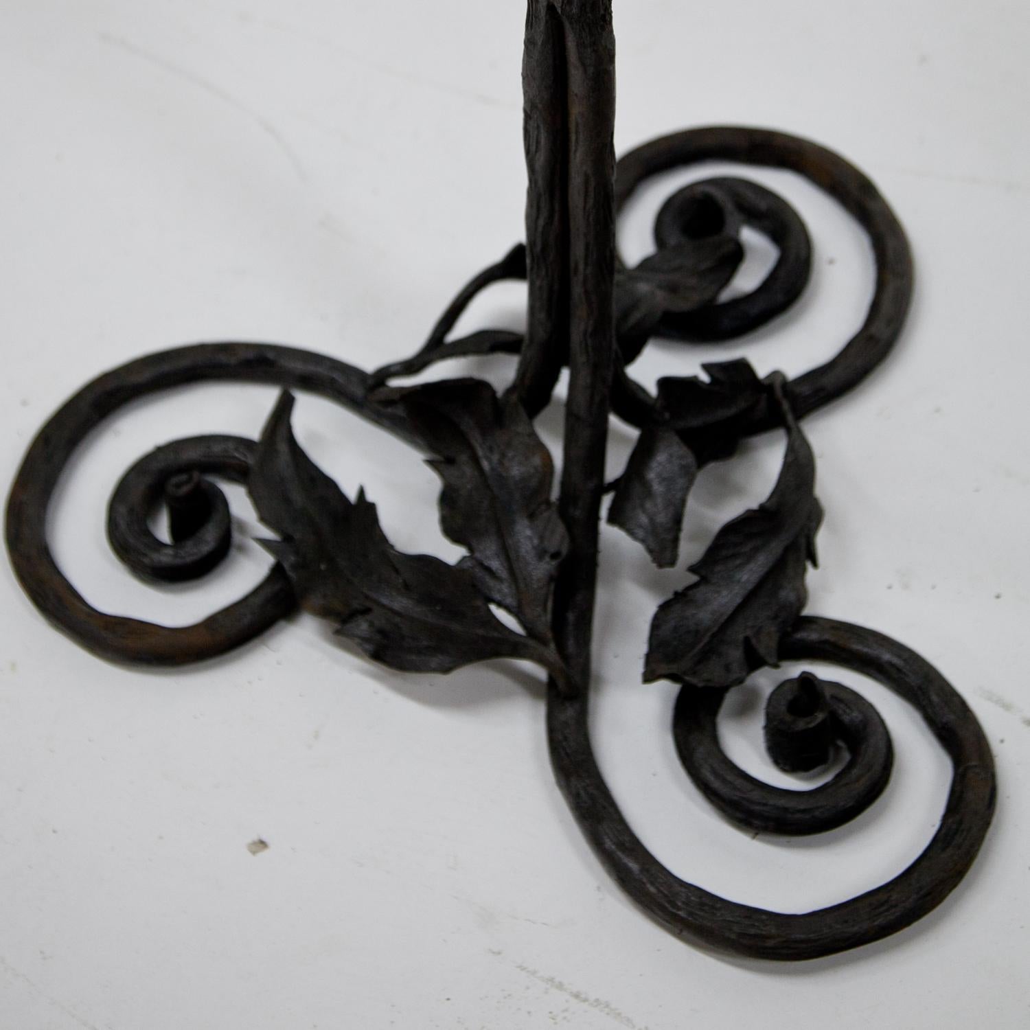 Wrought Iron Candlestick Attributed to Alessandro Mazzucotelli, Italy (Art nouveau)