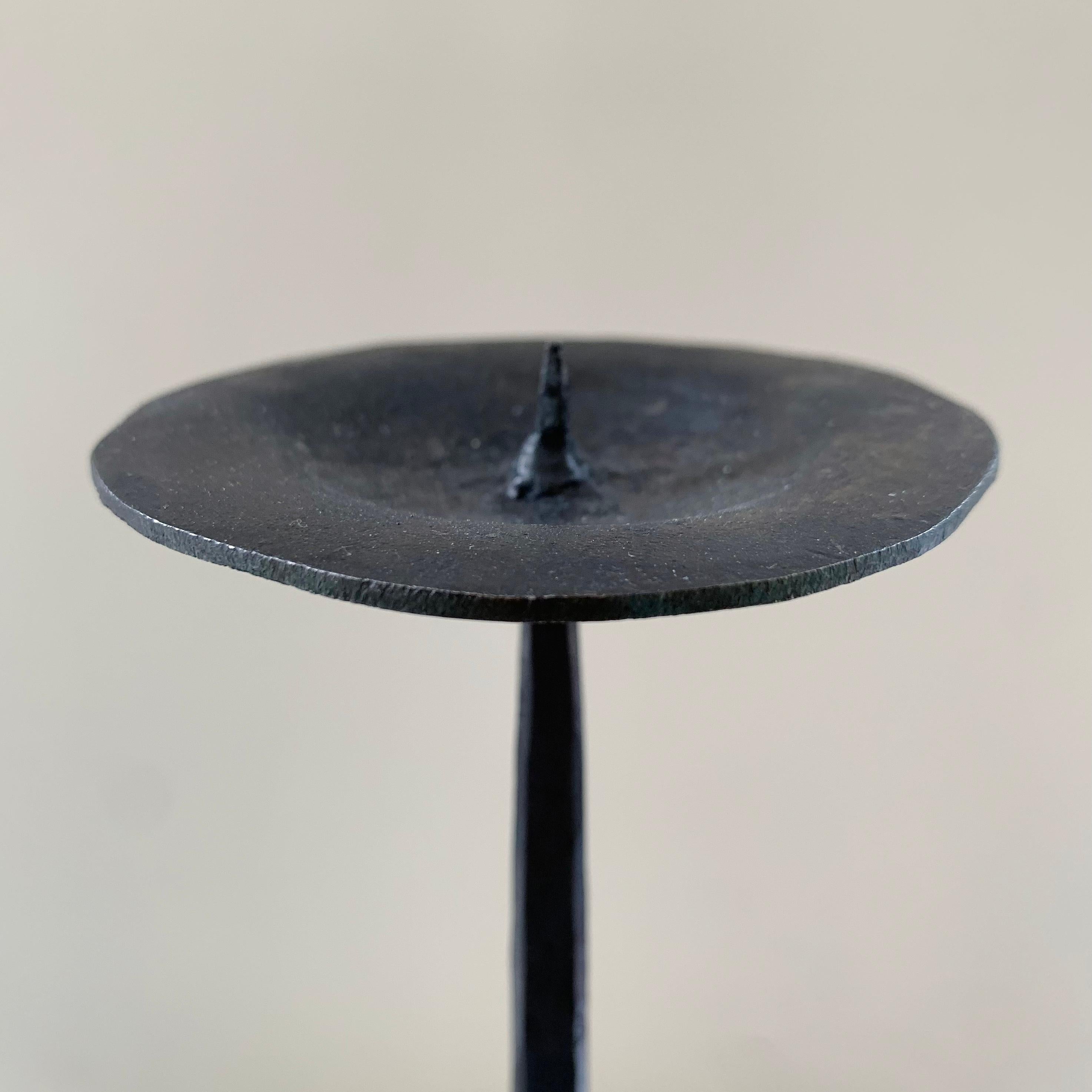 Wrought Iron Candlestick in the Style of Ateliers de Marolles, France c.1950 For Sale 6