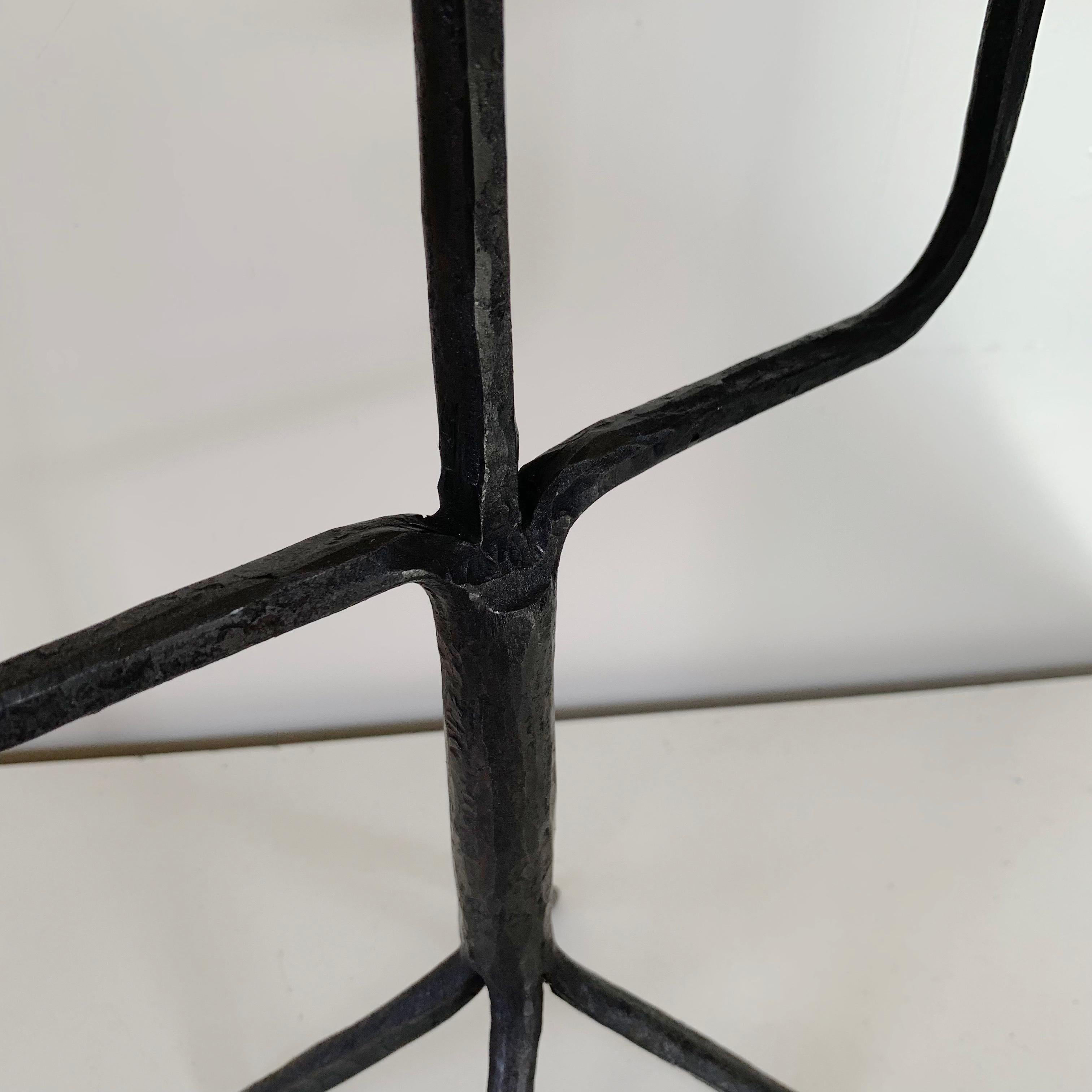 Wrought Iron Candlestick in the Style of Ateliers de Marolles, France c.1950 For Sale 1