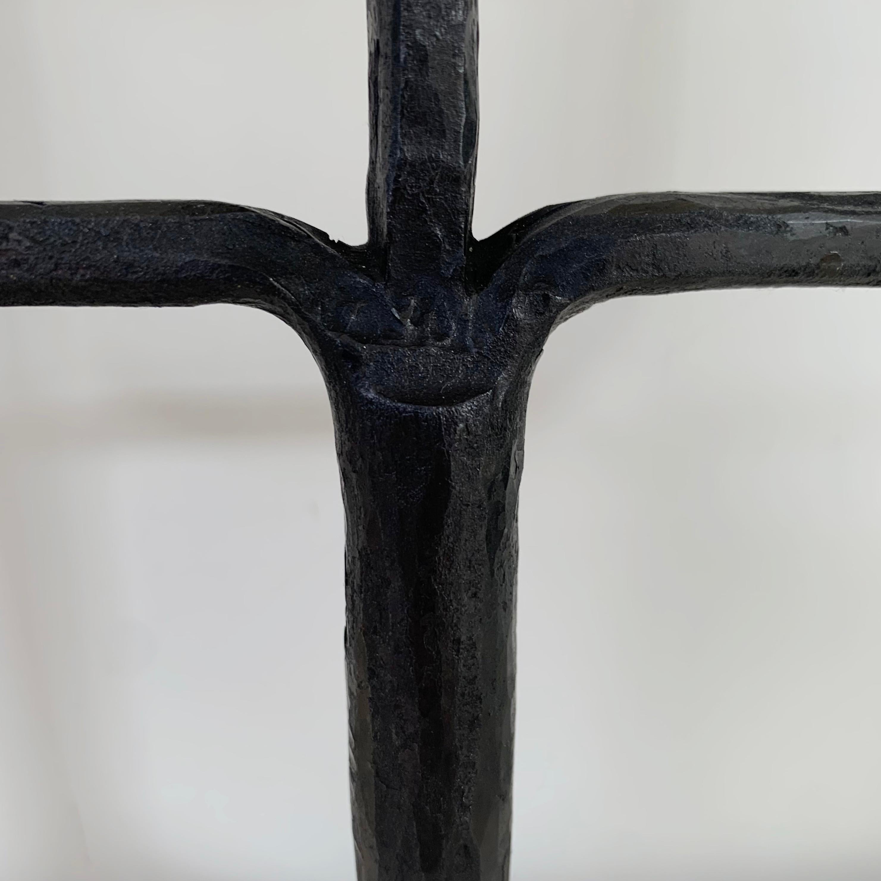 Wrought Iron Candlestick in the Style of Ateliers de Marolles, France c.1950 For Sale 2