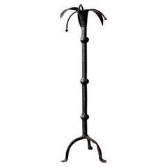 Antique Wrought Iron Candlestick, Late 18th Century