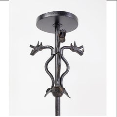 Wrought Iron Candlestick With Dragon decoration