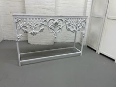 Wrought Iron Carrara Marble Console Table