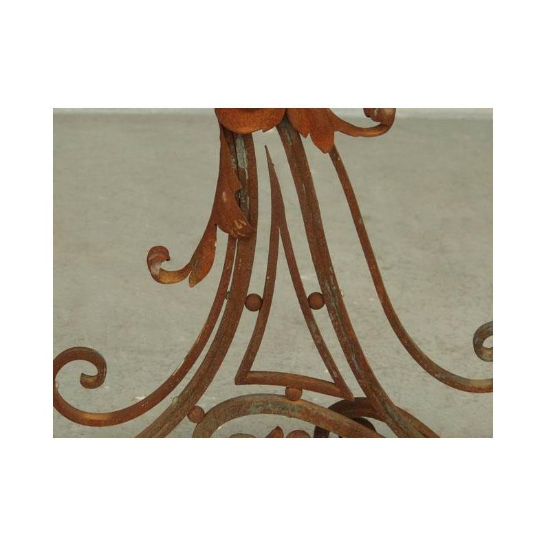Late 20th Century Wrought Iron Castle Lantern with Scroll Decoration For Sale