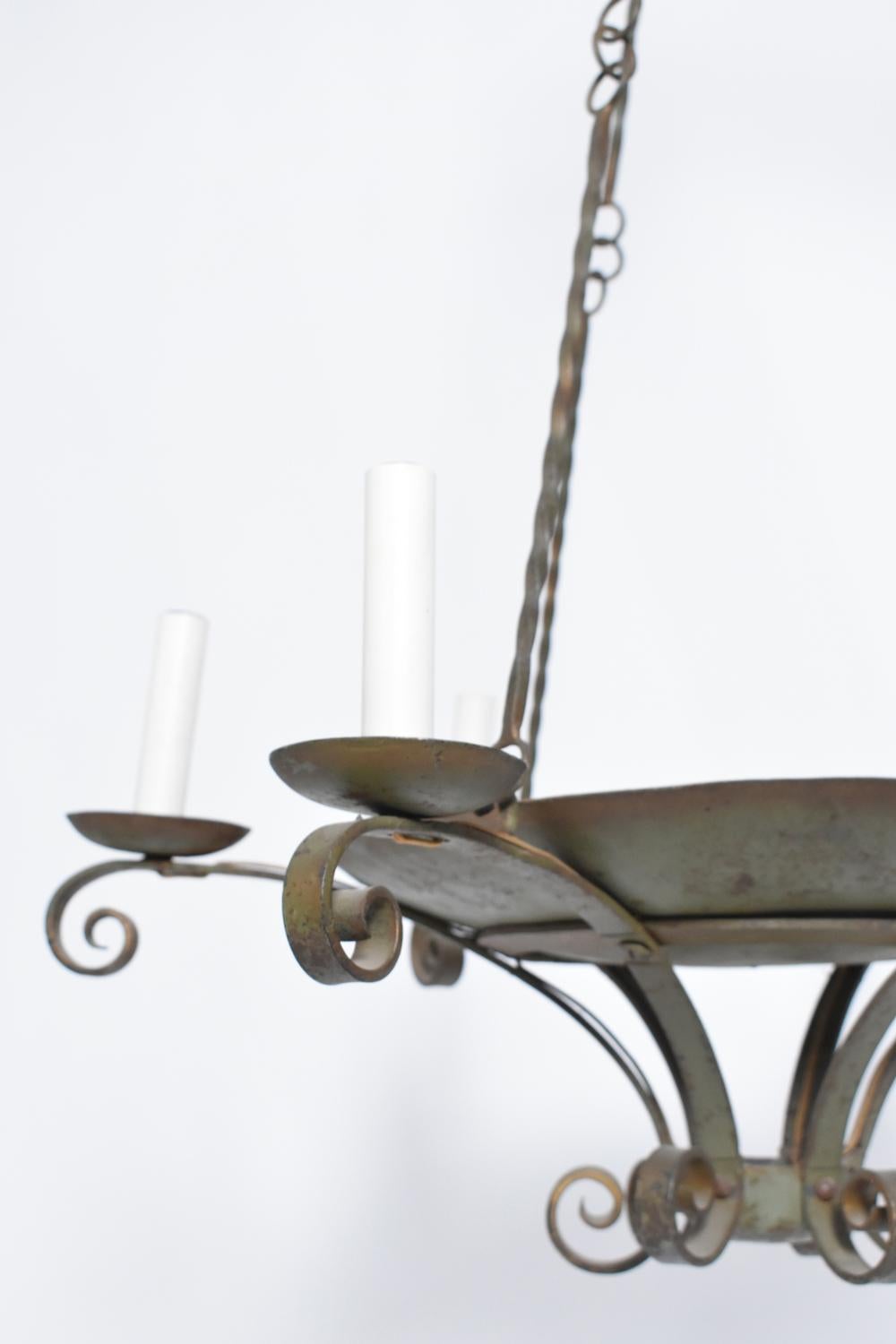 Lampada da soffitto in ferro battuto, anni '40 In condizioni buone in vendita a Lisboa, PT