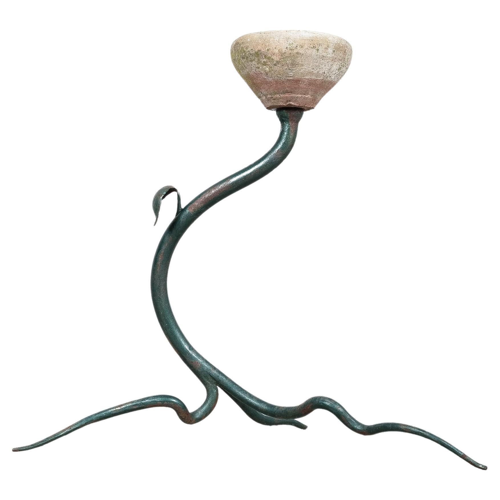 Wrought Iron Ceramic Planter Jardinière, Belgium, circa 1960