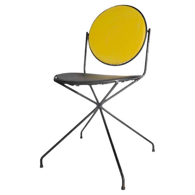 French Mid Century Plastic String Chair with Tubular Steel Frame For ...