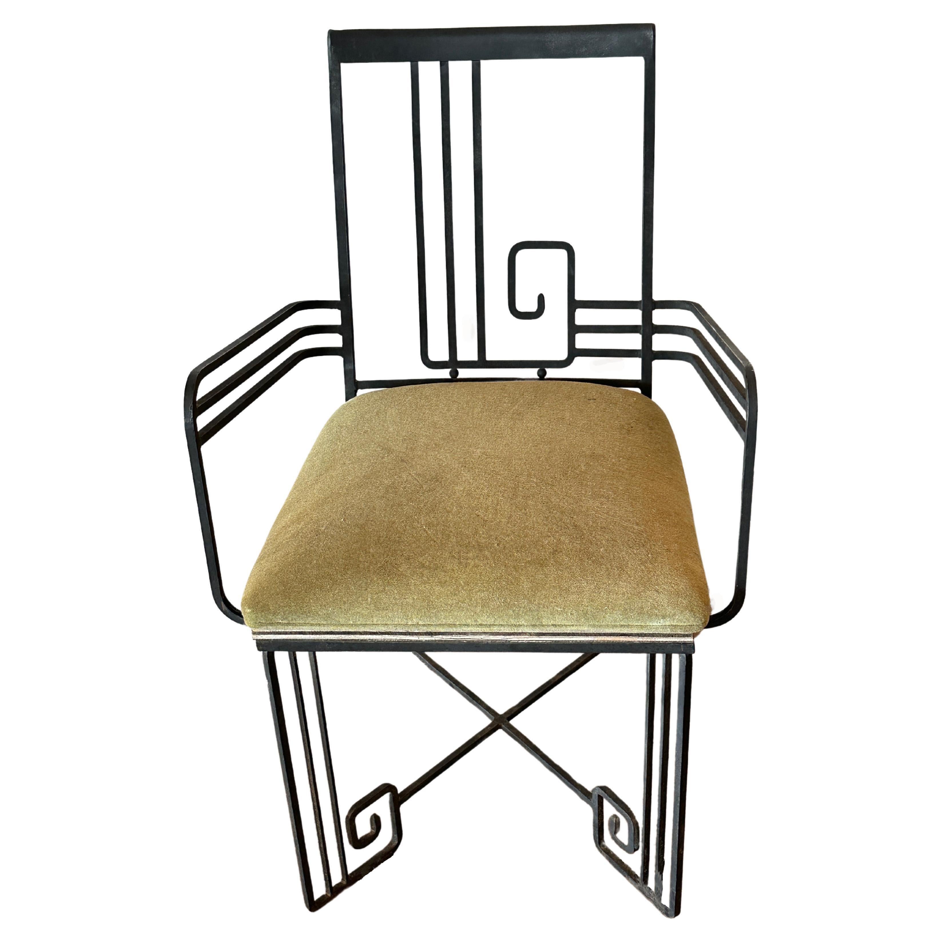 Art Deco Wrought Iron Chair by Frank Lloyd Wright for the Arizona Hotel in the late 1920