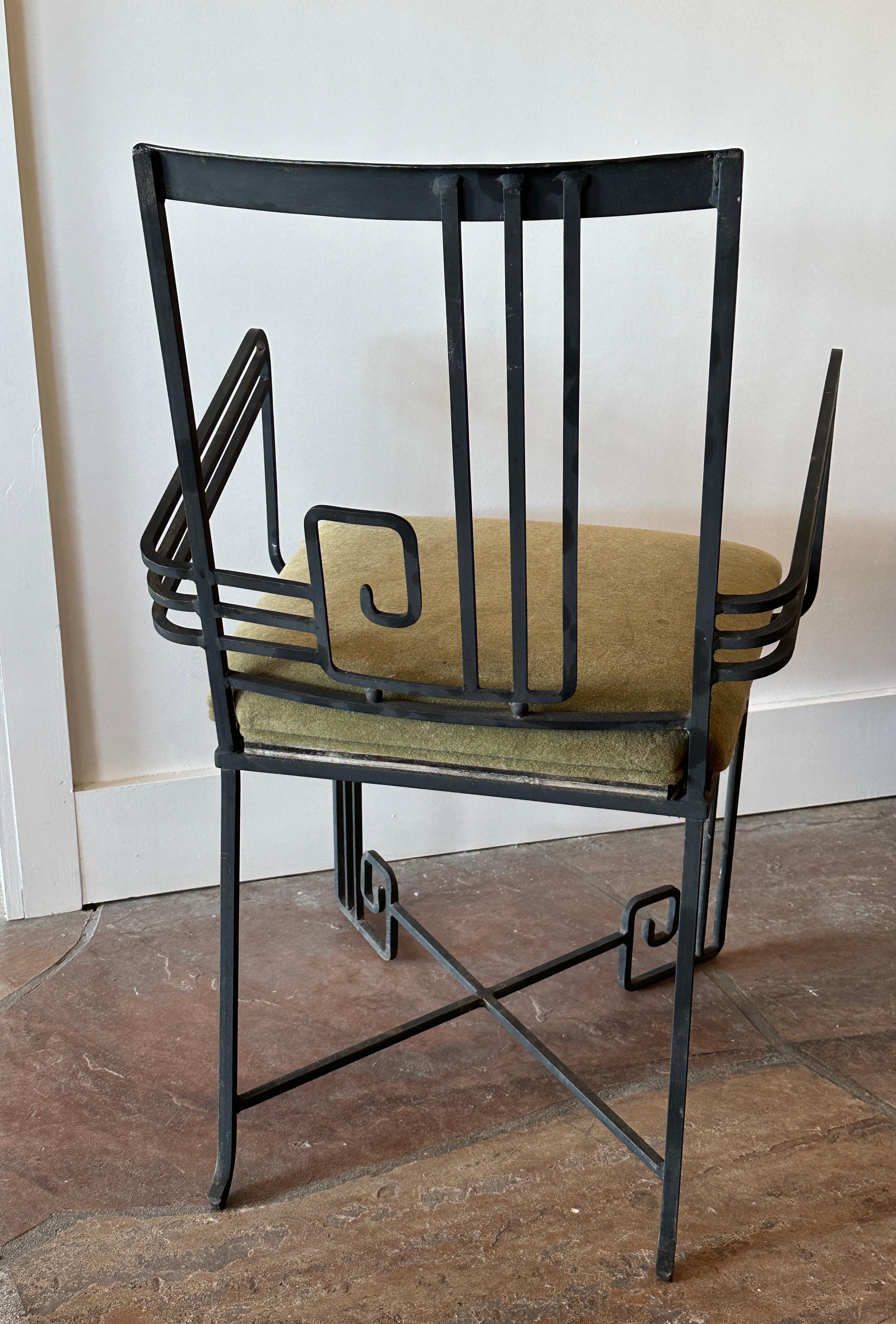 20th Century Wrought Iron Chair by Frank Lloyd Wright for the Arizona Hotel in the late 1920