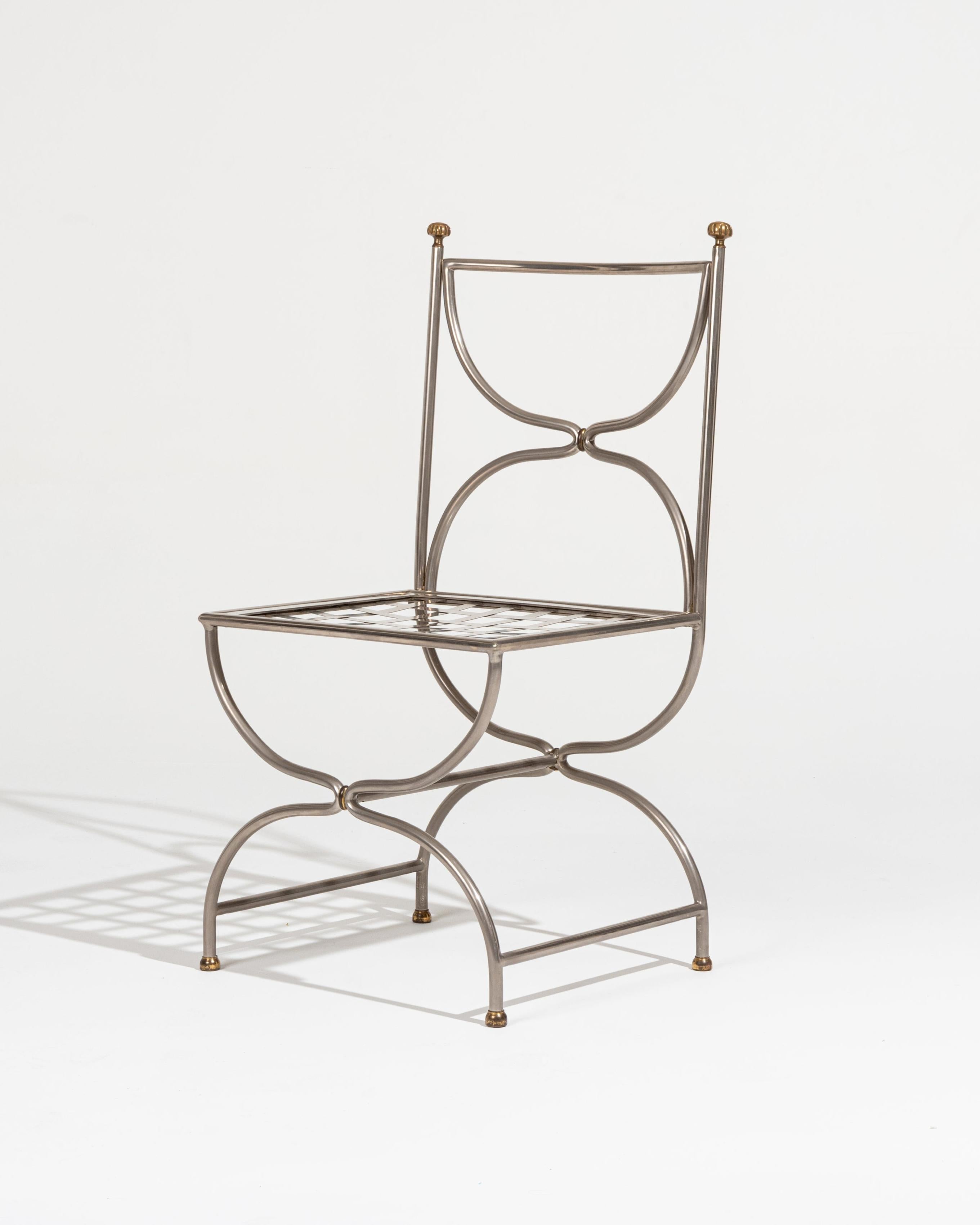 Schmiedeeiserner Stuhl, Maison Jansen, 1980er Jahre im Angebot 7