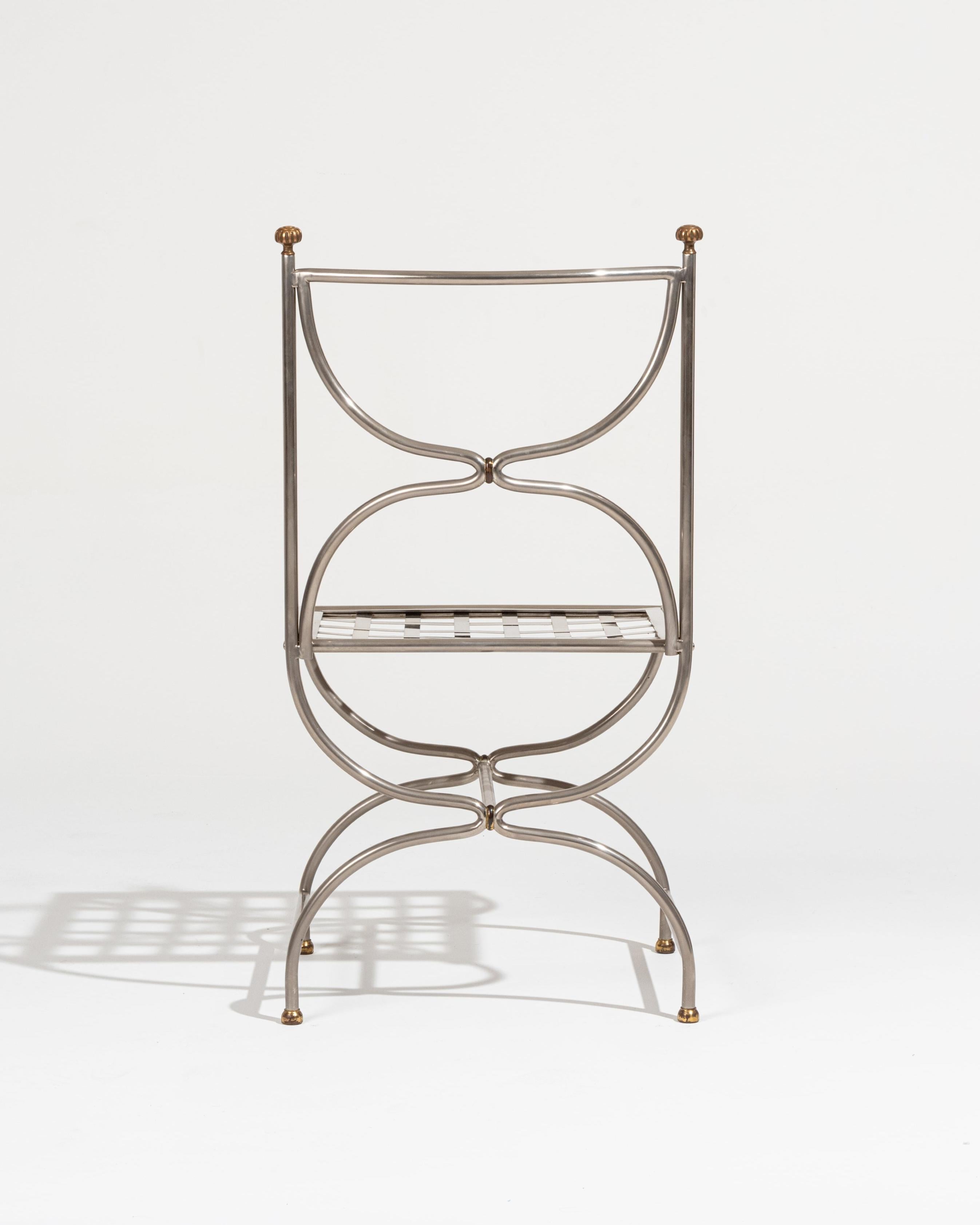 Schmiedeeiserner Stuhl, Maison Jansen, 1980er Jahre im Zustand „Gut“ im Angebot in PARIS, FR