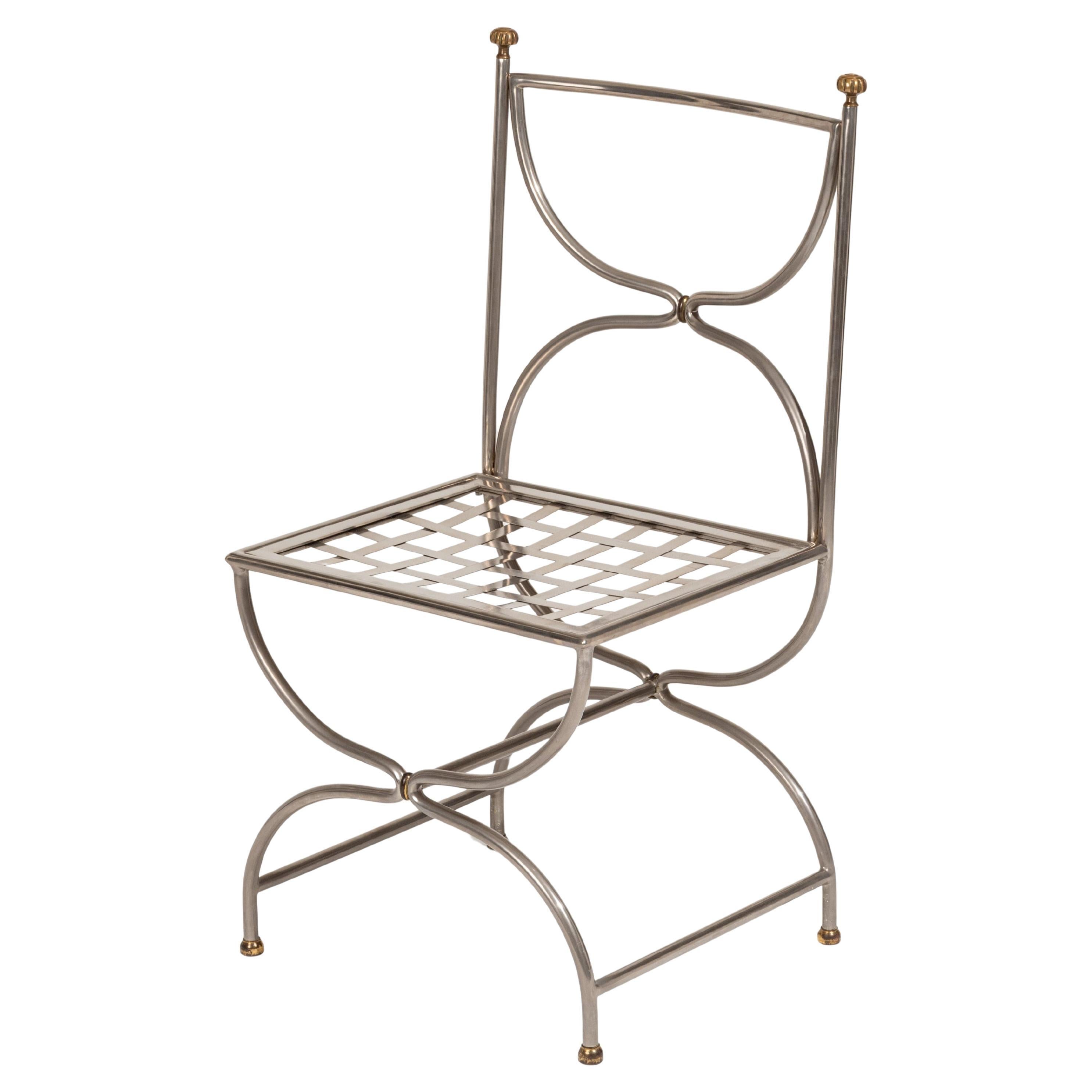 Chaise en fer forgé, Maison Jansen, années 1980