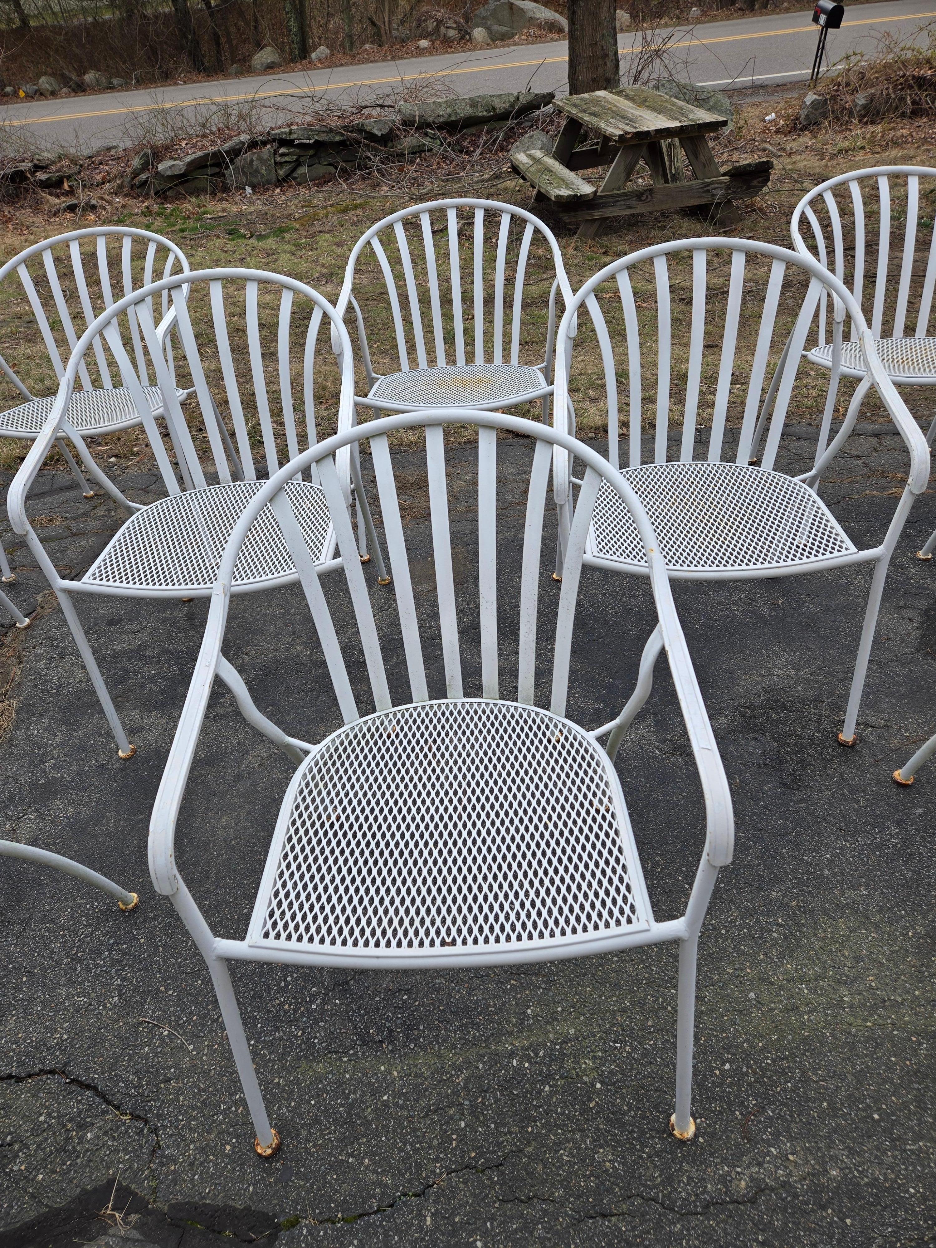 North American Wrought Iron Chairs by Woodard-A set of 12 For Sale