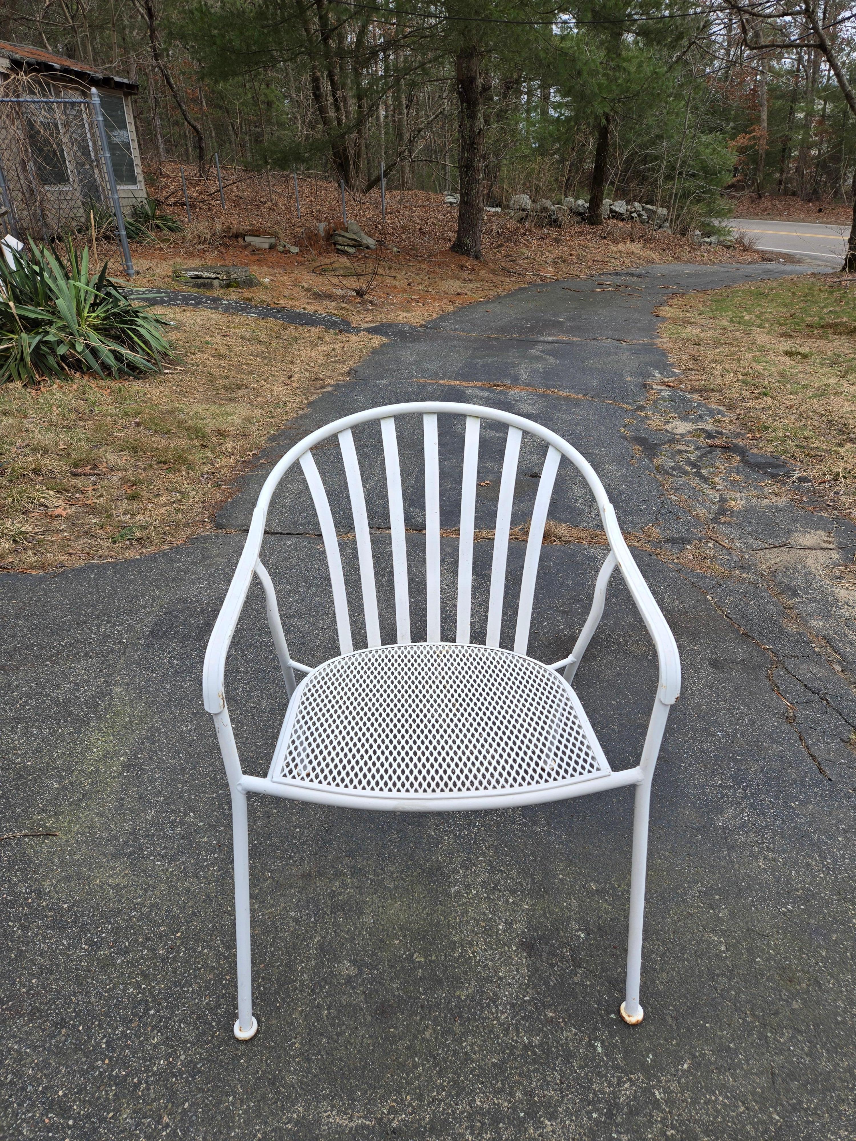 Wrought Iron Chairs by Woodard-A set of 12 In Good Condition For Sale In Cumberland, RI