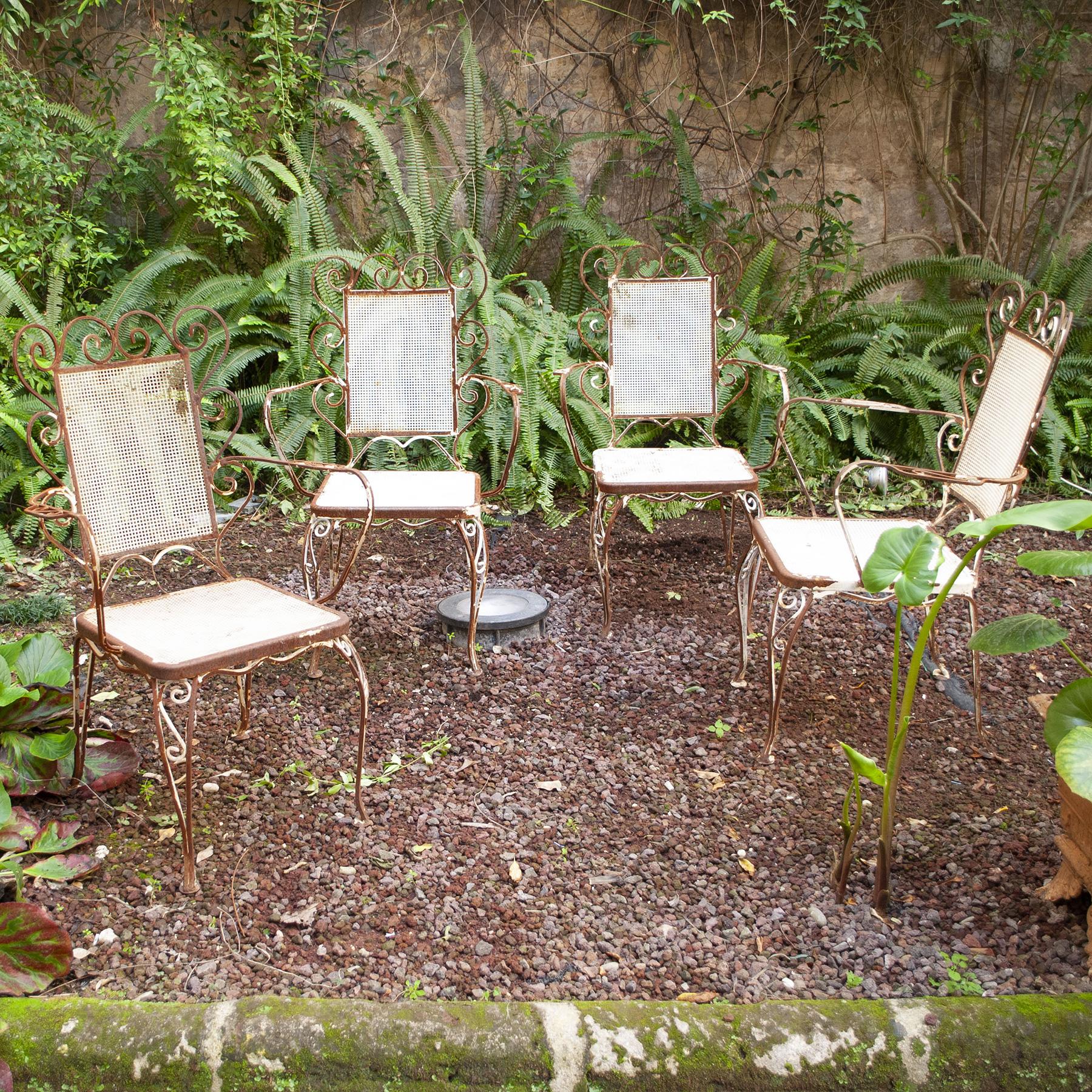 Mid-Century Modern Wrought Iron Chairs from the 1950s Casa e Giardino For Sale