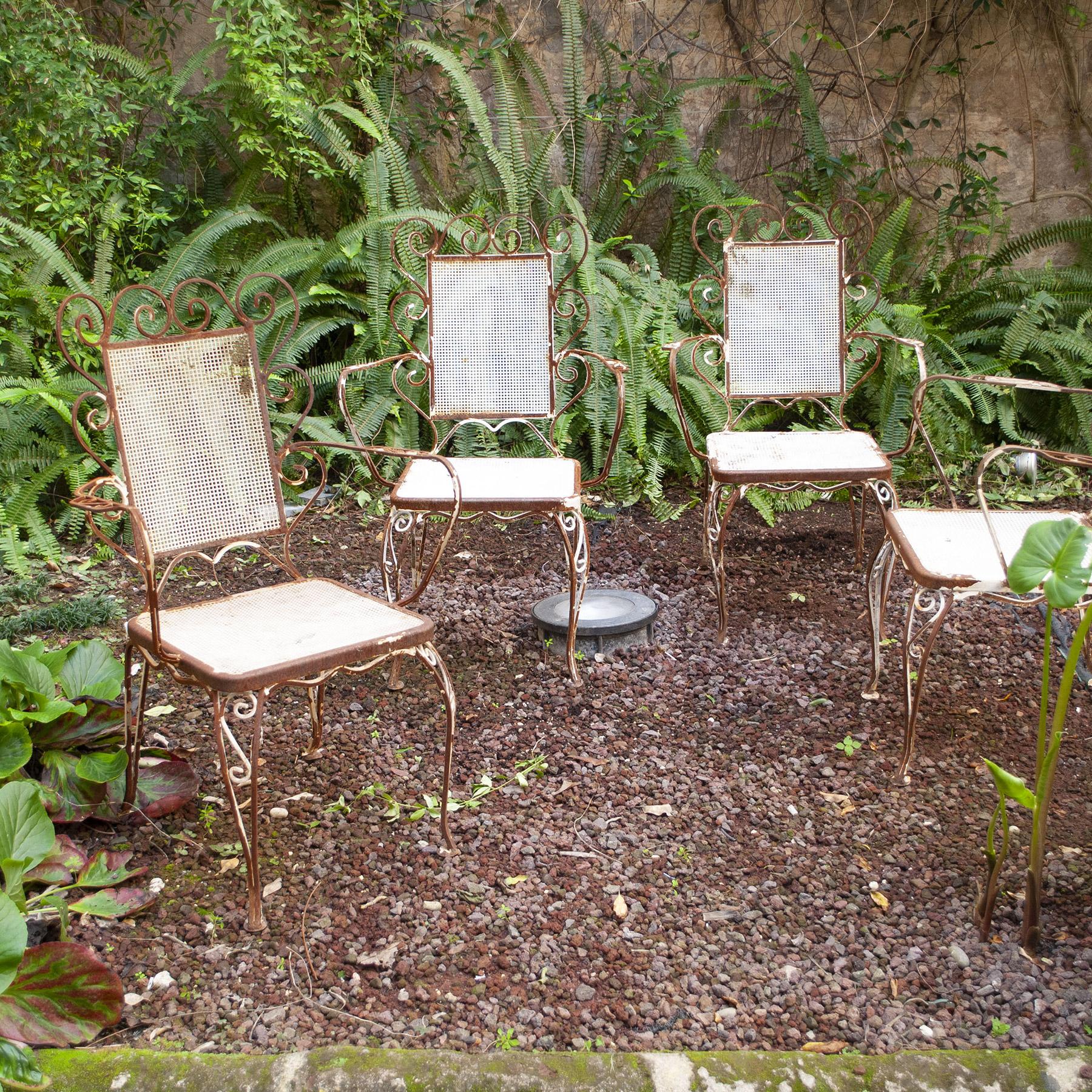 Italian Wrought Iron Chairs from the 1950s Casa e Giardino For Sale