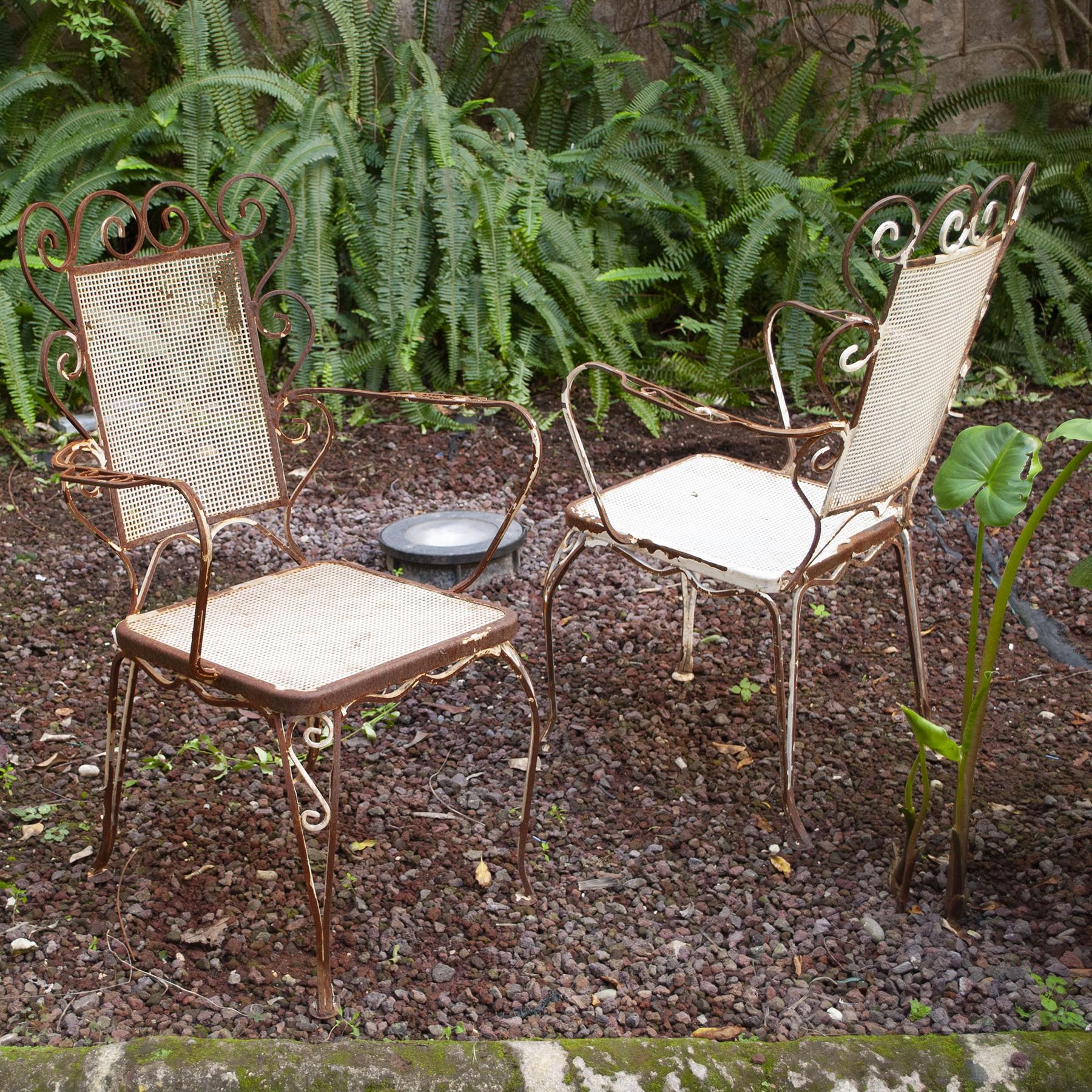 Mid-20th Century Wrought Iron Chairs from the 1950s Casa e Giardino For Sale