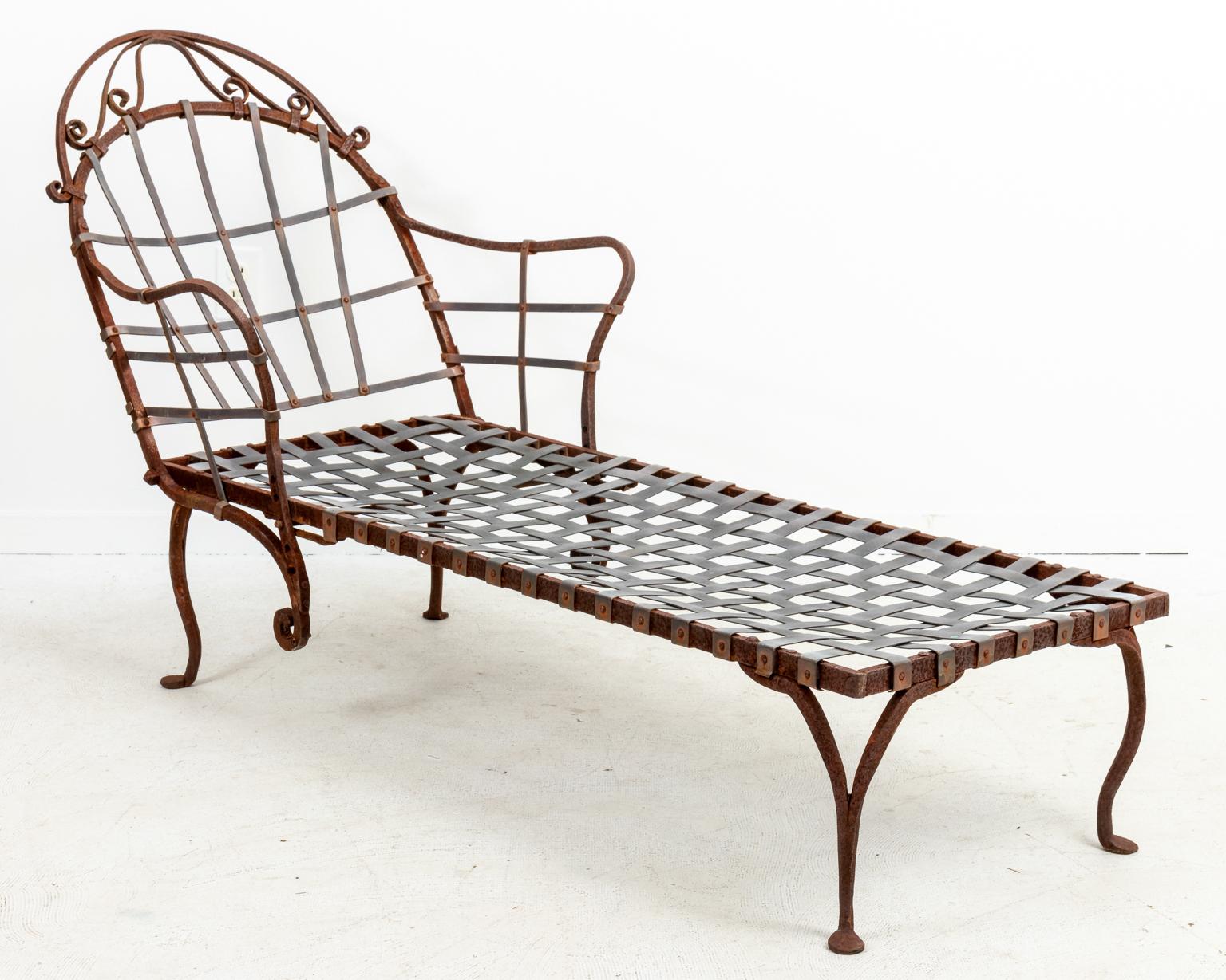 Wrought Iron Chaise  In Good Condition In Stamford, CT