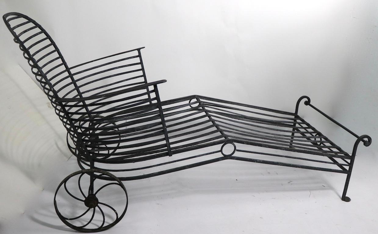 Wrought Iron Chaise Lounge Attributed to Salterini 4