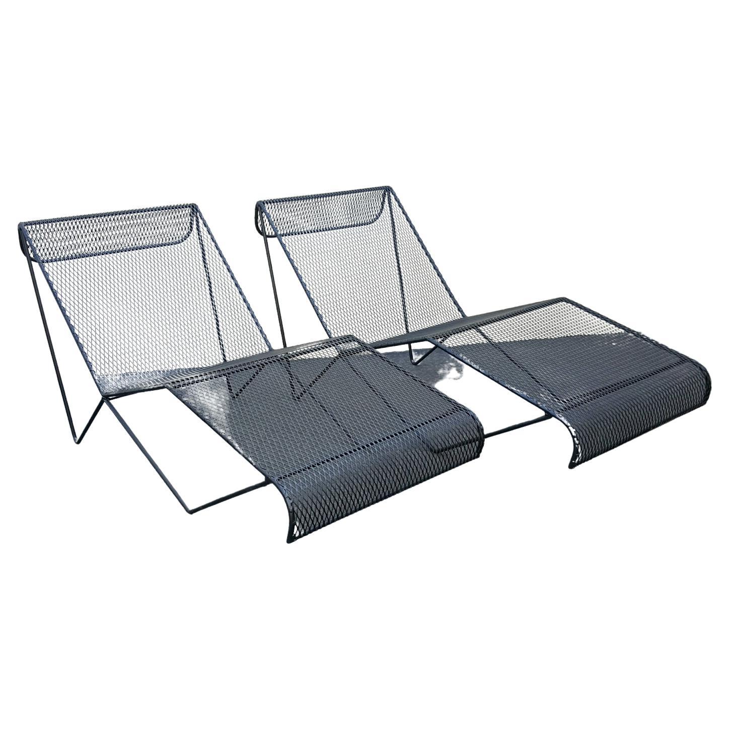 Wrought Iron Chaise Lounges for Pacific Ironwork Mid 20th Century