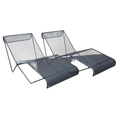 Wrought Iron Chaise Lounges for Pacific Ironwork Mid 20th Century