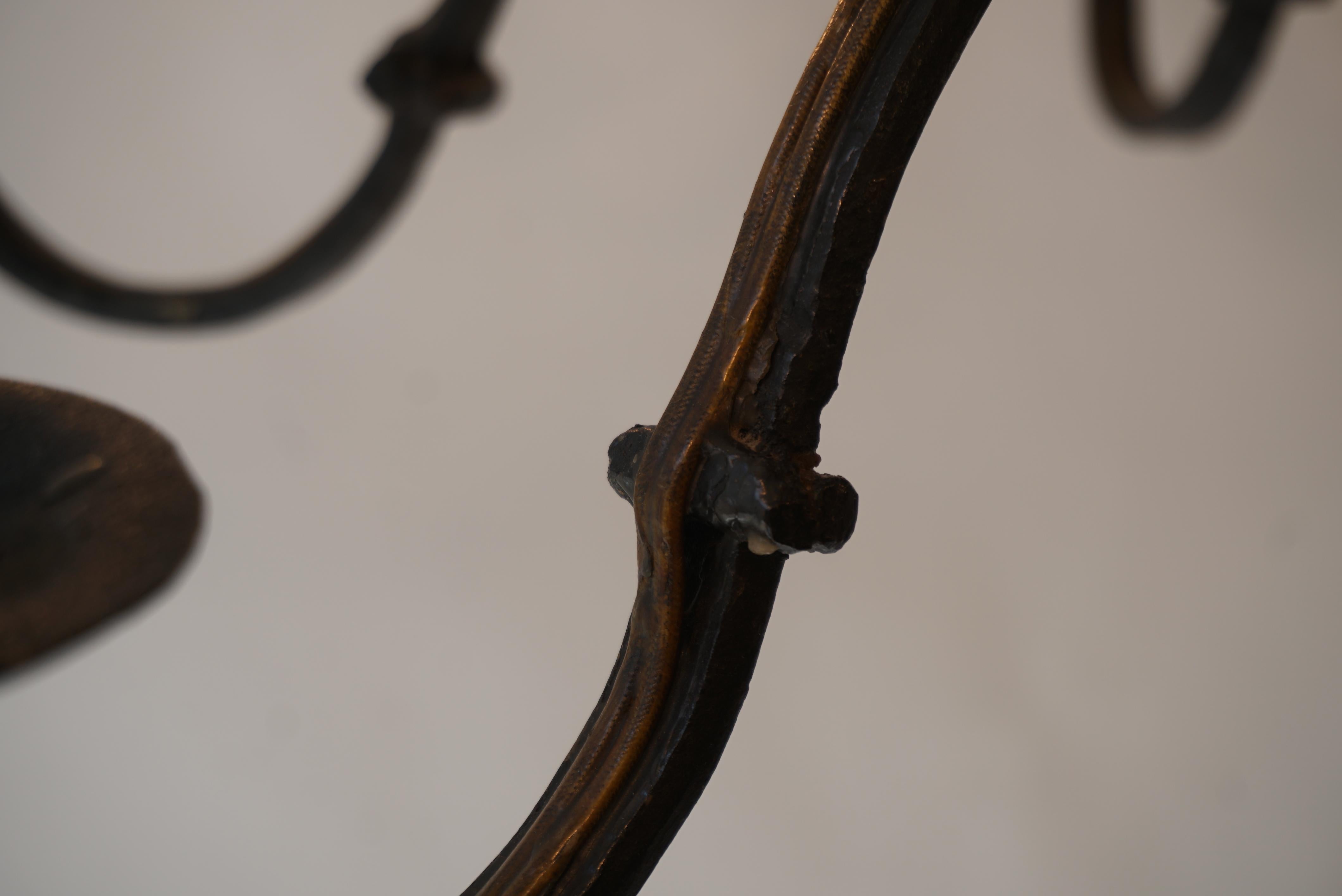 Wrought Iron Chandelier, France For Sale 5