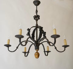 Wrought Iron Chandelier, France