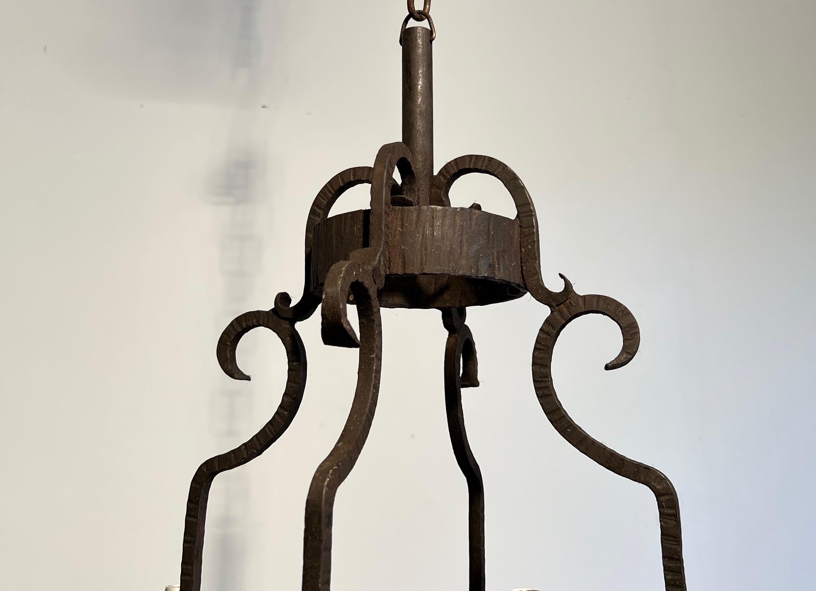 Wrought Iron Chandelier. French work. Circa 1950 For Sale 2