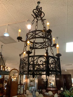 Wrought Iron chandelier from Spain eight lights