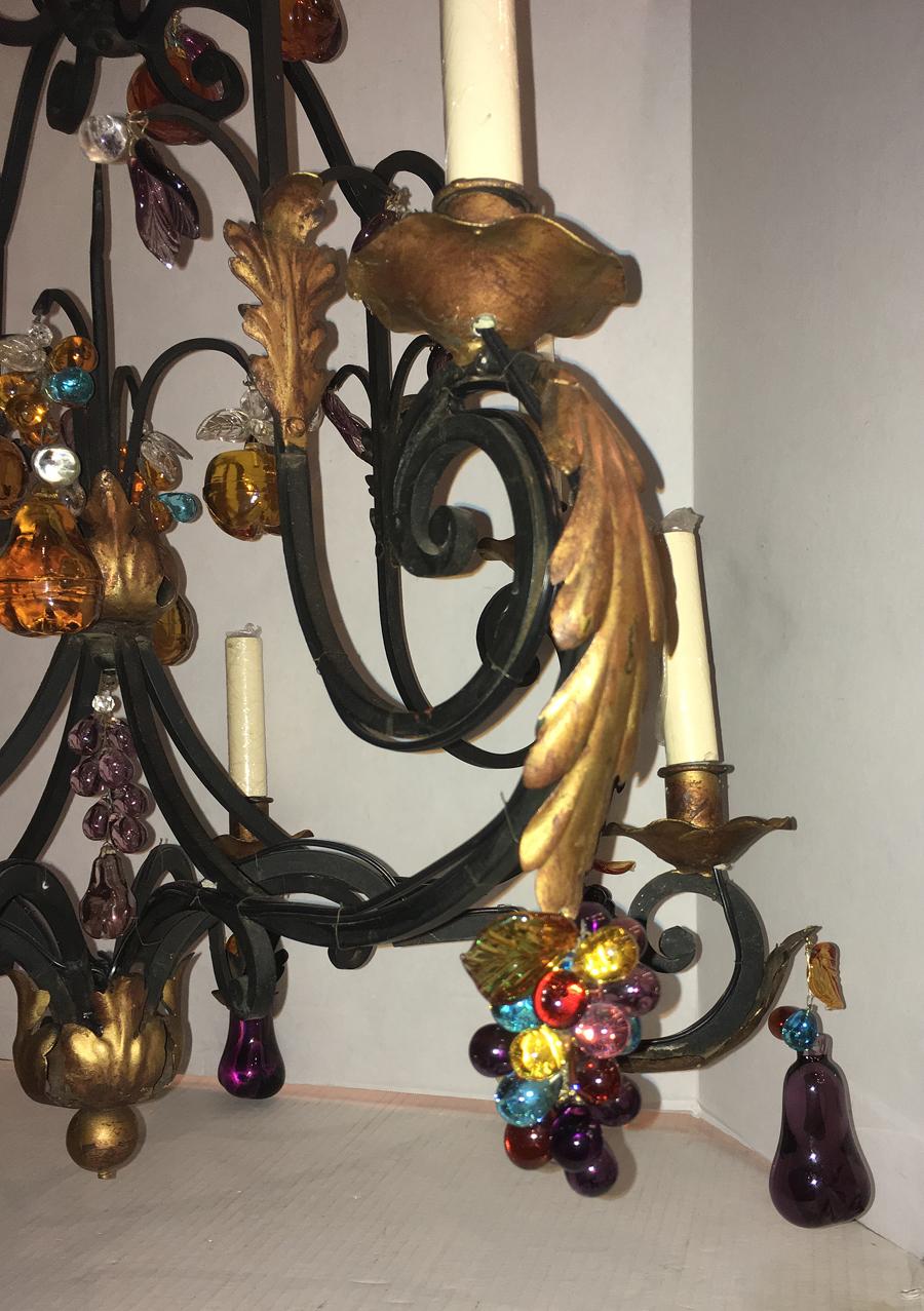 iron chandeliers with crystals