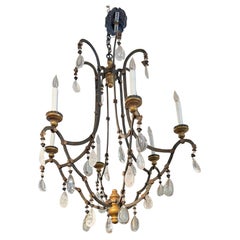 Wrought Iron chandelier with Rock Crystal by Dennis and Leen