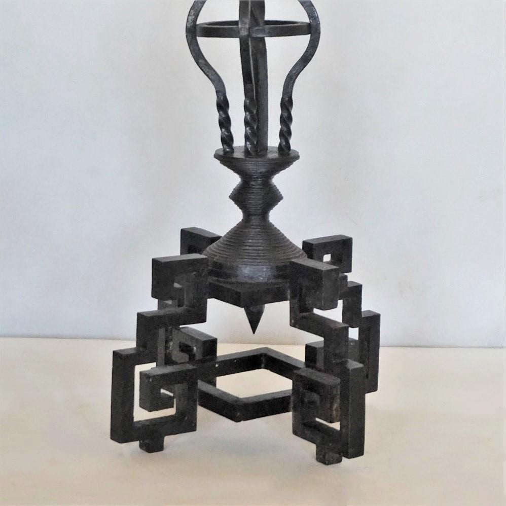 Wrought Iron Church Torchère with Five Candleholders, Italy, Early 19th Century For Sale 1