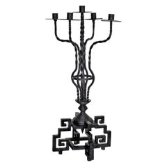 Wrought Iron Church Torchère with Five Candleholders, Italy, Early 19th Century