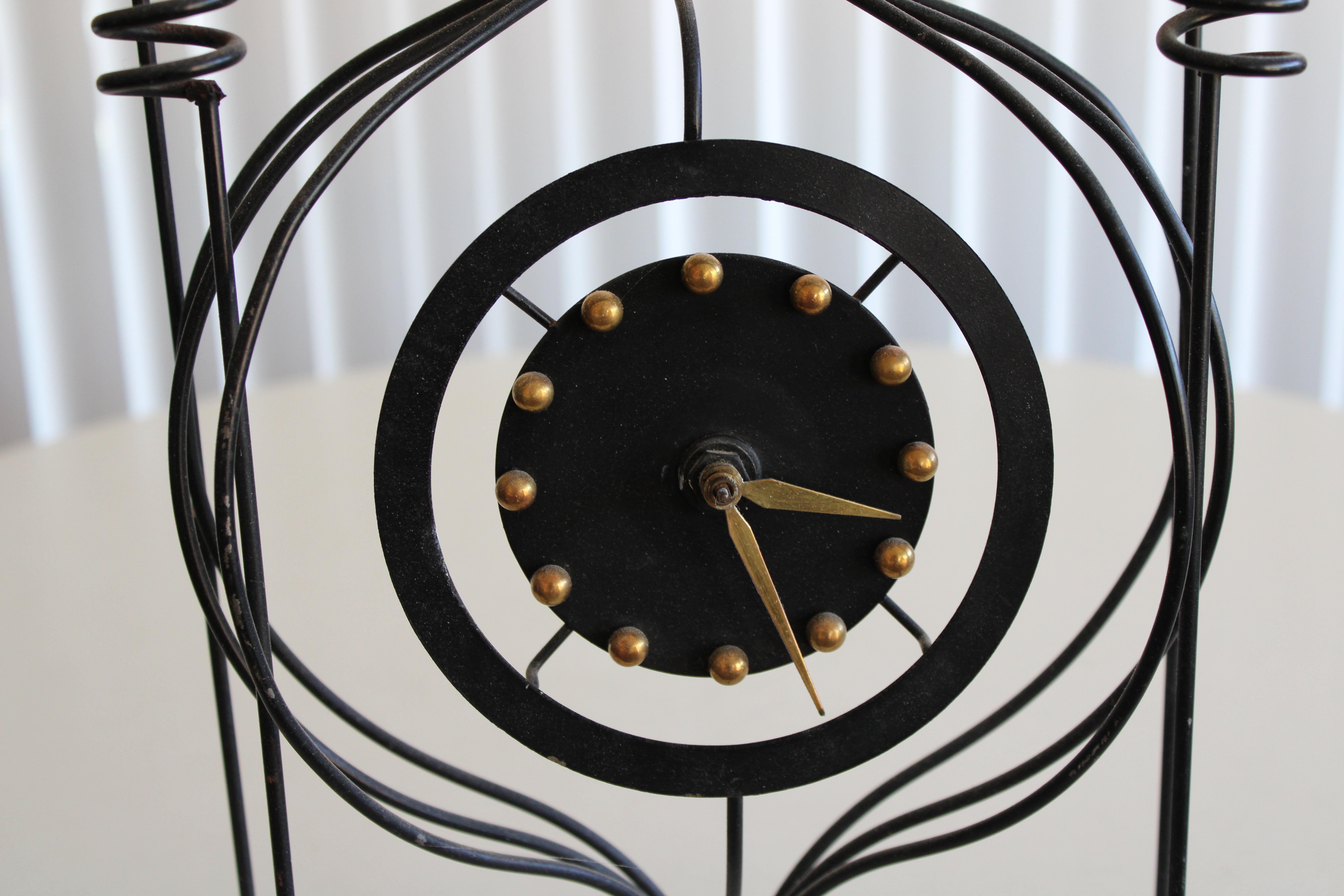 American Wrought Iron Clock Barometer
