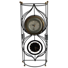 Orologio barometro in ferro battuto