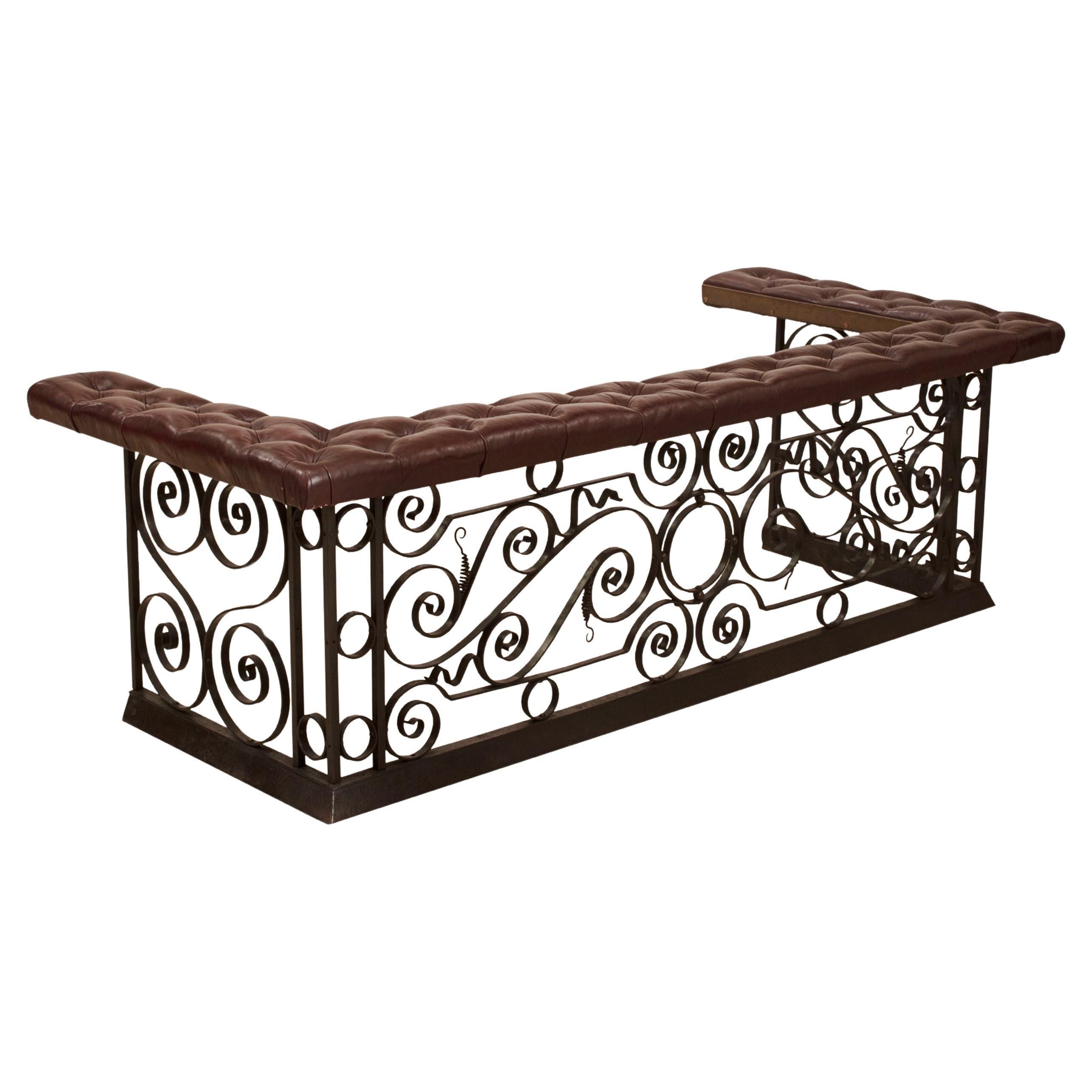 Wrought Iron Club Fender With Leather Seat