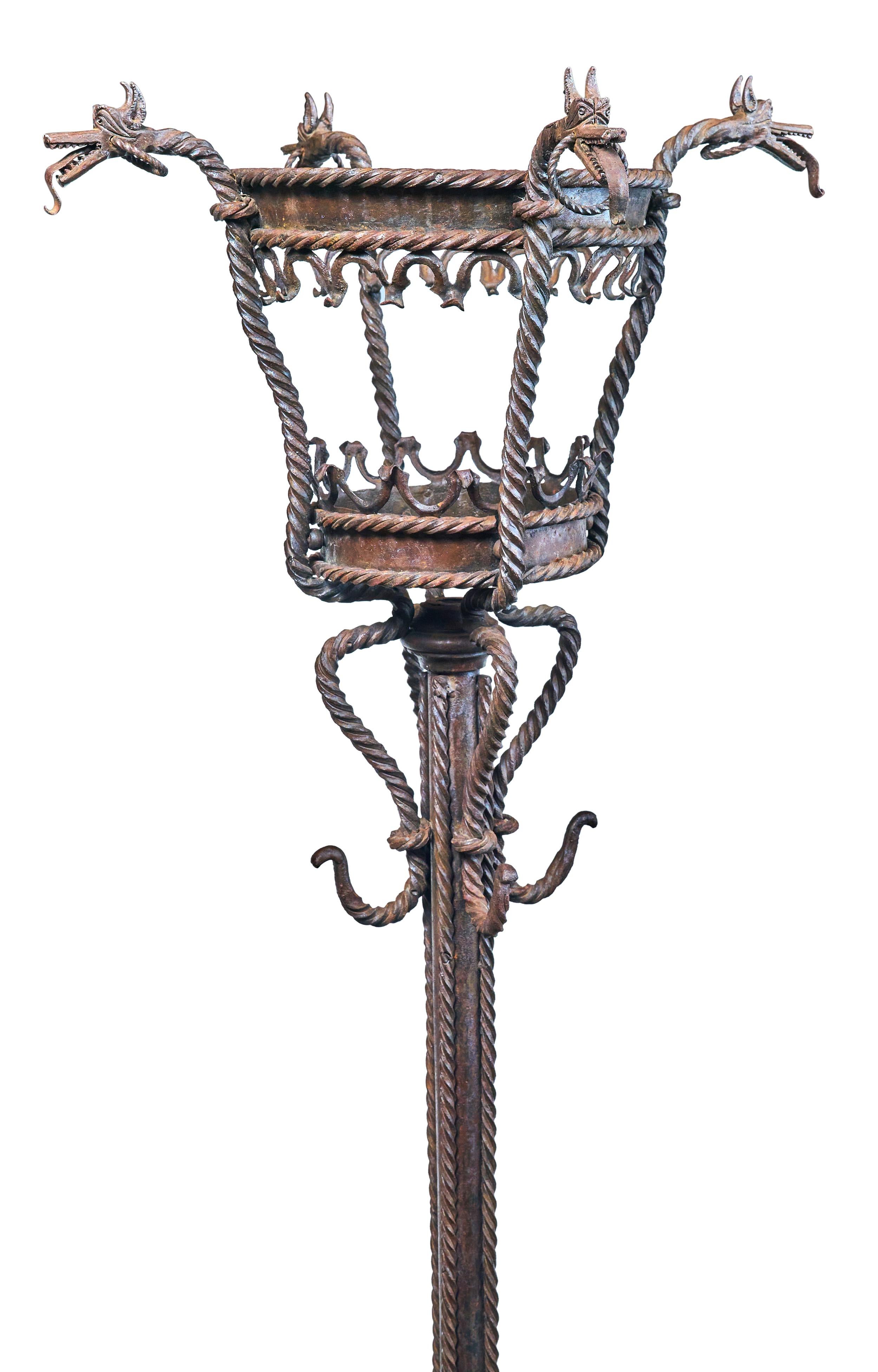 Wrought Iron Coat/Hat Rack with Beasties For Sale 5