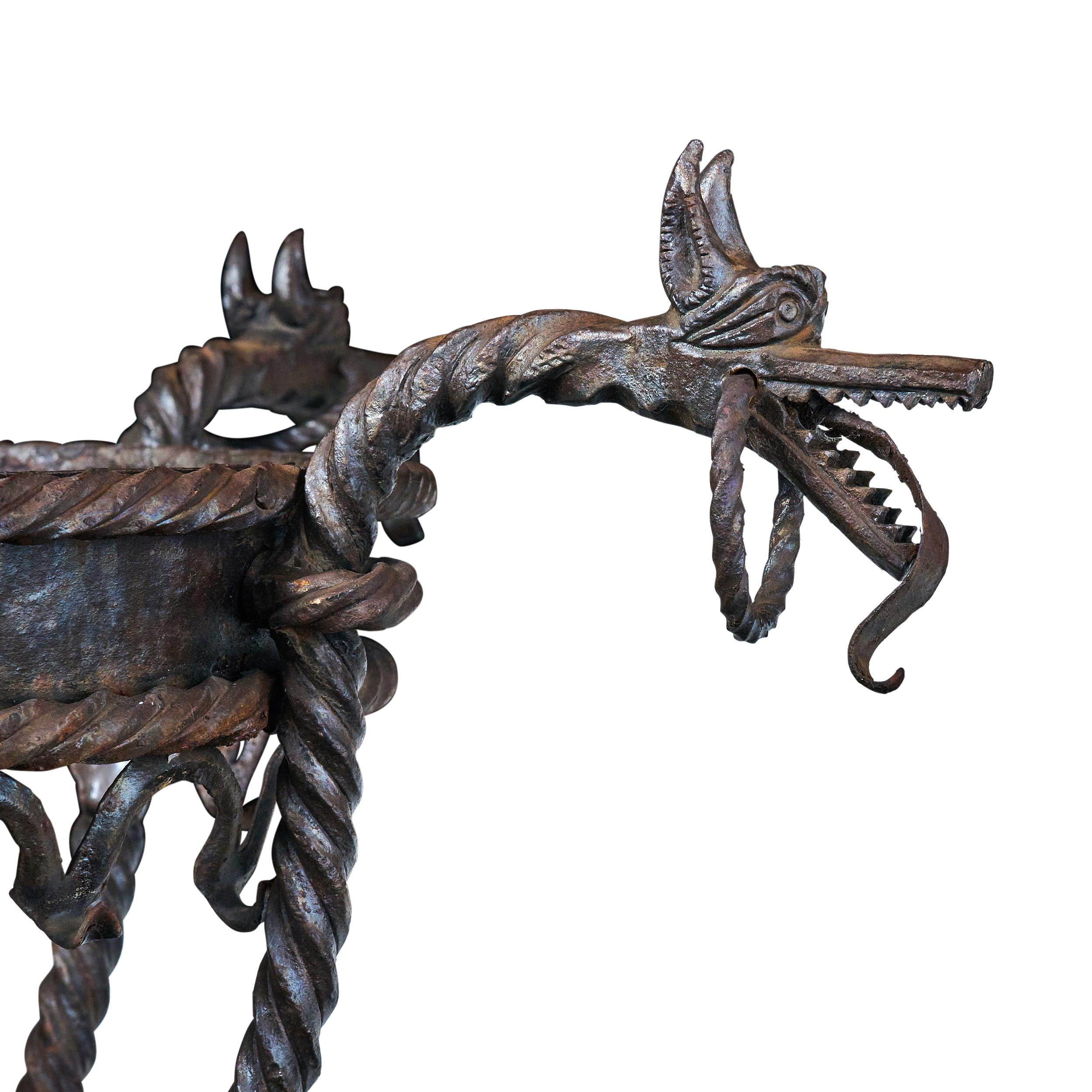 Wrought Iron Coat/Hat Rack with Beasties For Sale 1