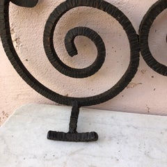 Art Deco Wrought Iron Coat Rack in the Manner of Edgar Brandt, Circa 1930