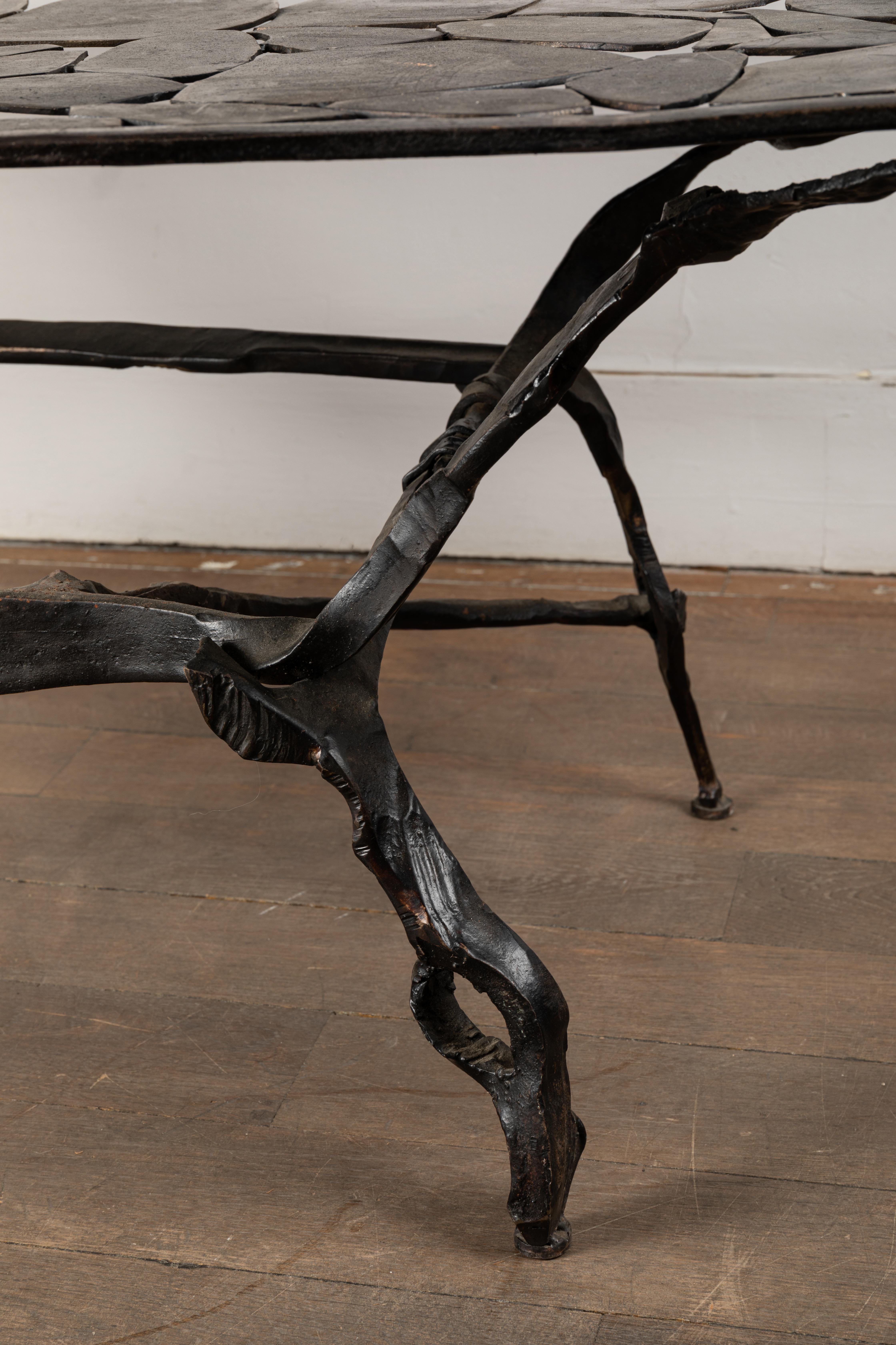 French Wrought Iron Coffee Table by Nicolas Thevenin