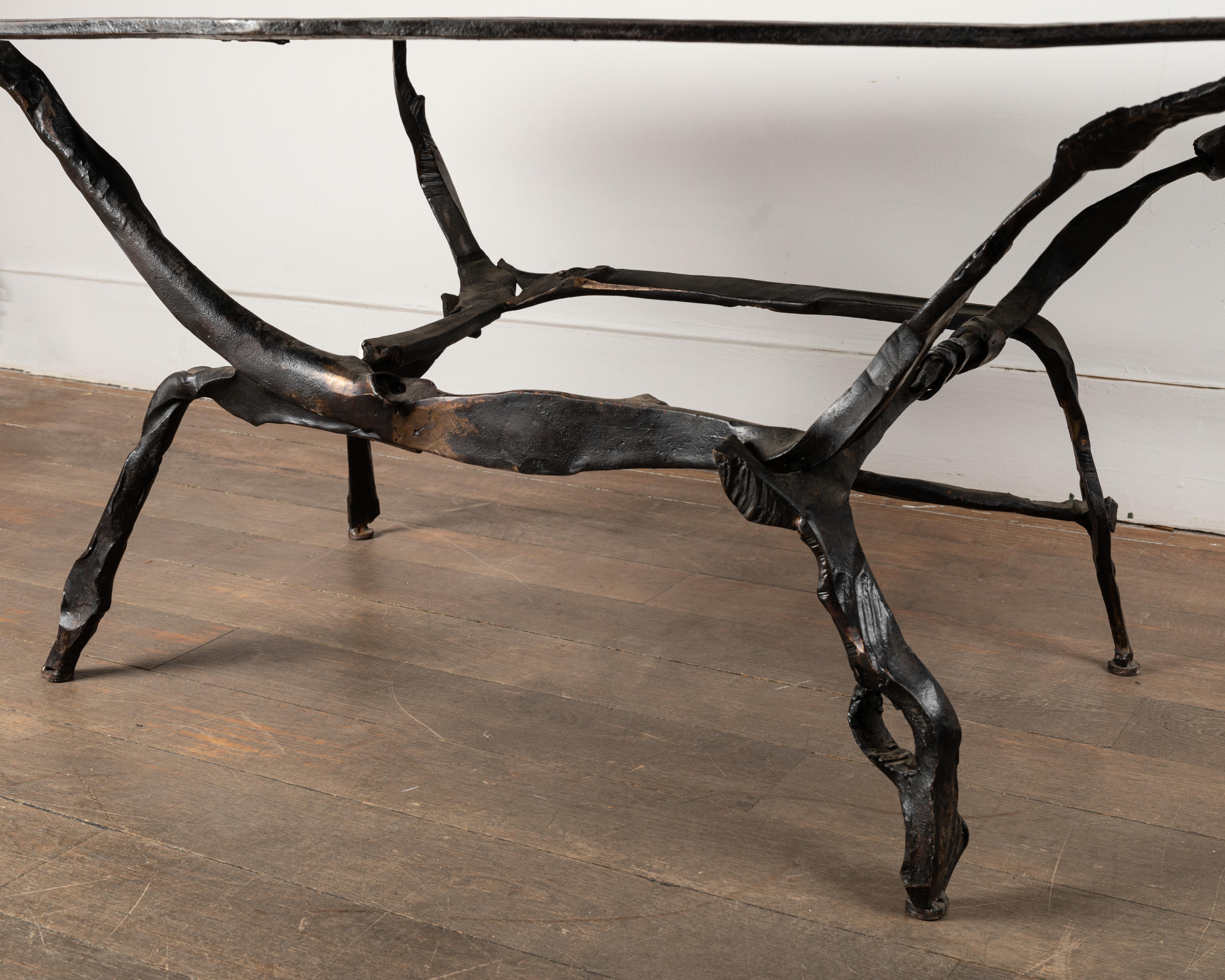 Forged Wrought Iron Coffee Table by Nicolas Thevenin