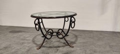 Wrought Iron Coffee Table by René Drouet, 1940s
