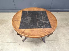 Mesa de centro de hierro forjado de René Drouet, años 40