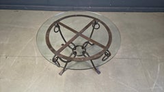Wrought iron coffee table by René Drouet, 1940s