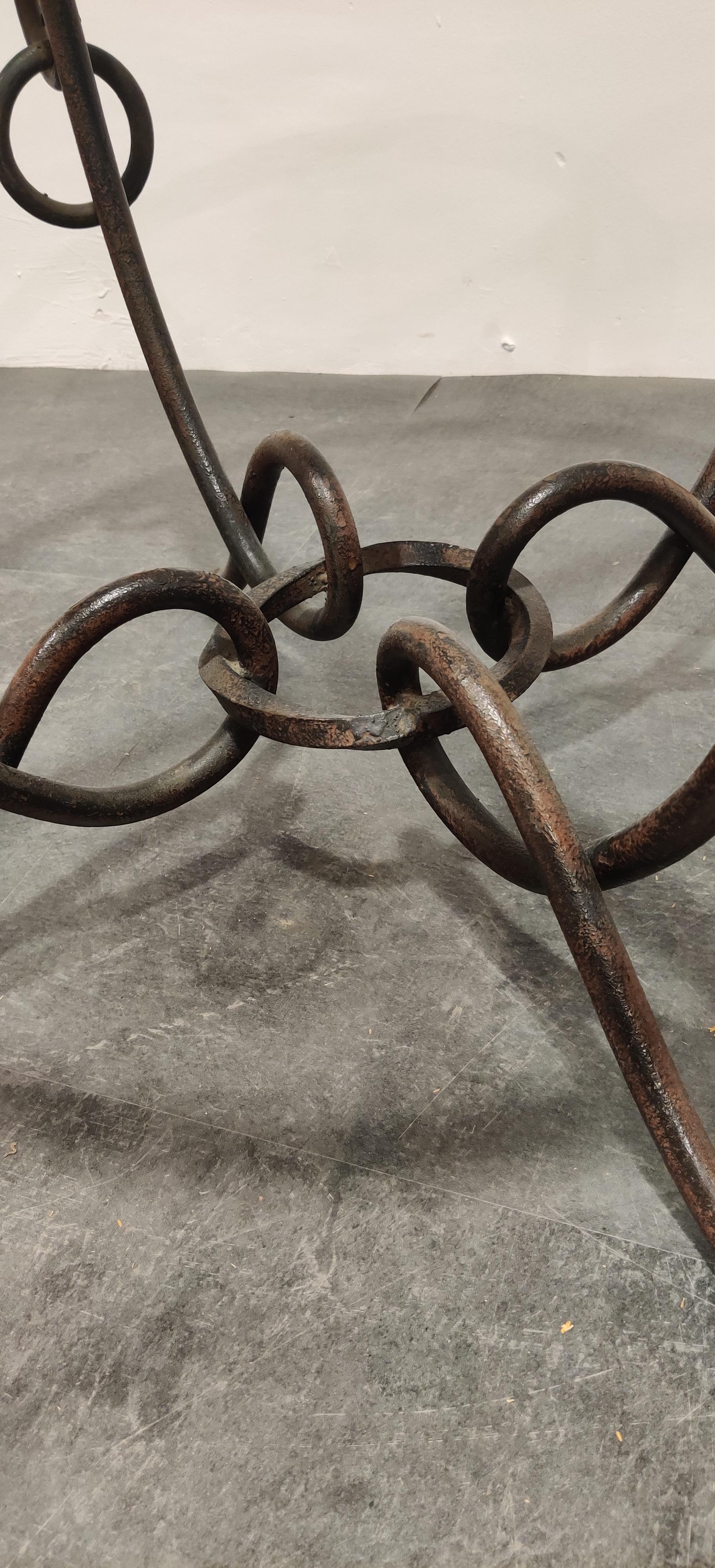 Mid-20th Century Wrought Iron Coffee Table by René Drouet, 1940s