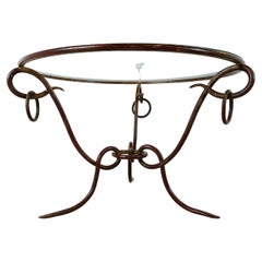 Wrought iron coffee table by René Drouet